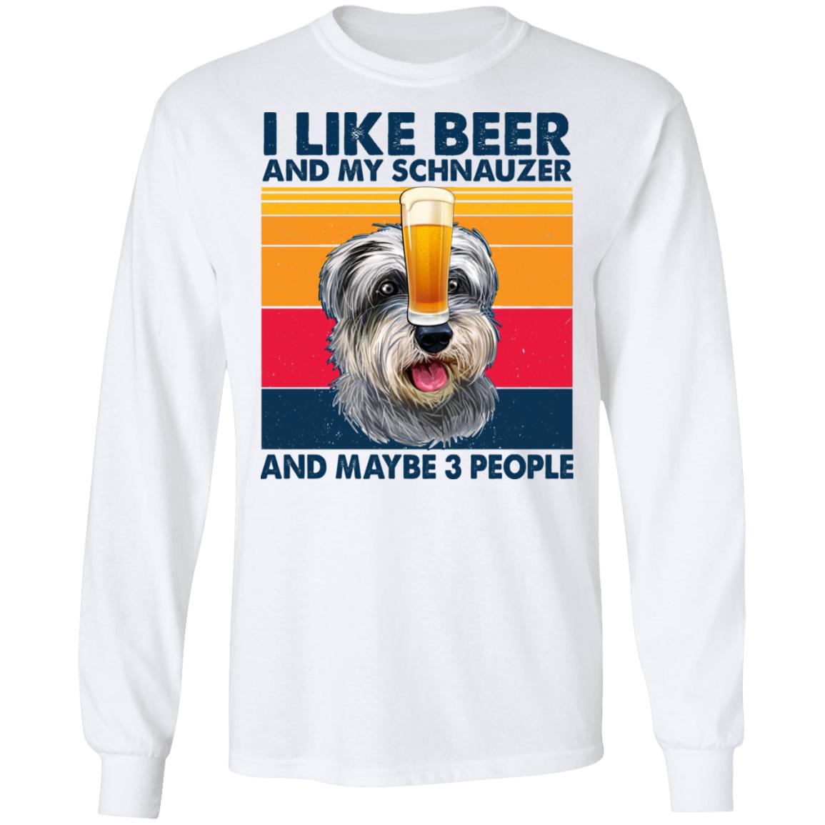 I Like Beer And My Schnauzer, White, Long Sleeve