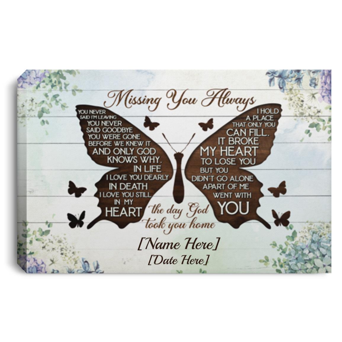 Personalized Missing You Always, White, 0.75'' Framed Canvas Personalized Missing You Always, White, 0.75'' Framed Canvas