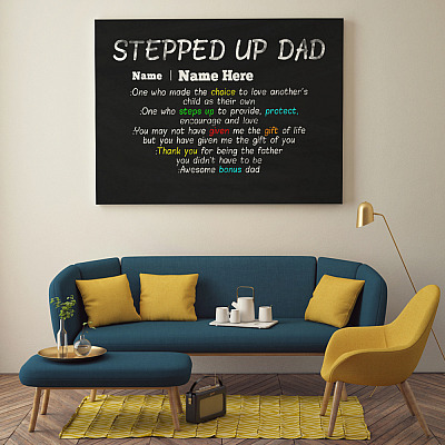 Alternative view of Personalized Stepped Up Dad One Who Made the Choice Canvas Prints - Unframed Poster - Home Decor Wall Art