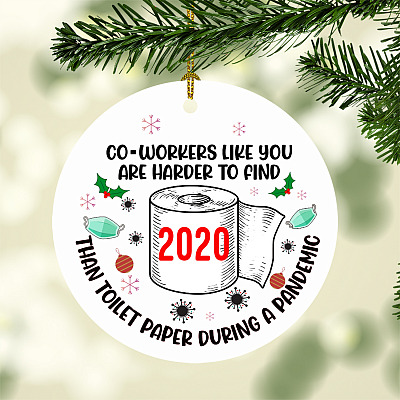 Co-workers Like You Are Harder To Find Christmas Circle Ornament Funny Coworker Christmas Gift