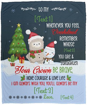 From Mom To My Daughter Snowman, White, Cozy Plush Fleece Blanket - 50x60