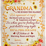 Personalized Dear Grandma Blanket, White, Cozy Plush Fleece Blanket - 50x60