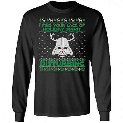 I Find Your Lack Of Holiday, Black, Long Sleeve