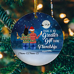 Personalized Friends Christmas Ornaments There Is No Greater Gift than Friendship Decorative Circle Ornament