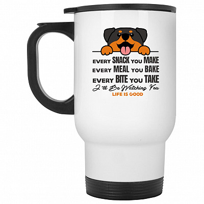 14 oz. White Travel Mug