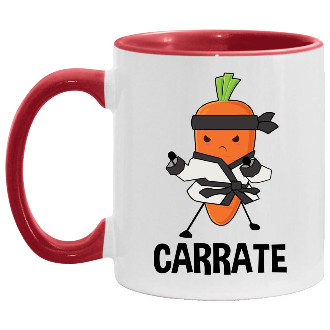 Carrate Accent Mug - Funny Karate Carrot Mug, White/Red, 11 oz. Accent Mug Carrate Accent Mug - Funny Karate Carrot Mug, White/Red, 11 oz. Accent Mug