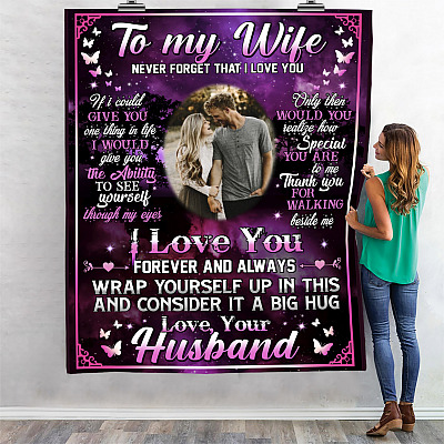 Alternative view of Personalized Photo To My Wife Never Forget That I Love You Fleece Blanket - Sherpa Blanket