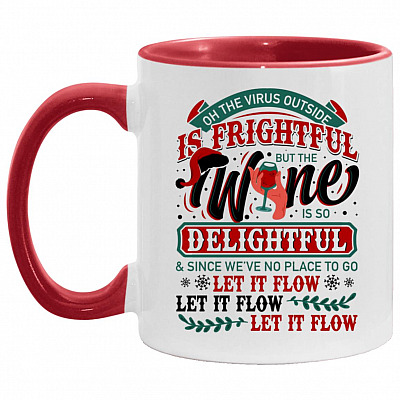 Oh the Virus Accent Mug, White/Red, 11 oz. Accent Mug