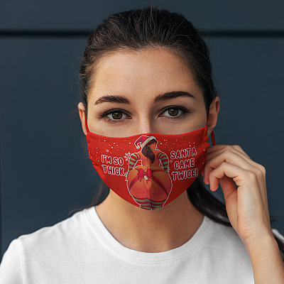 Alternative view of I'm So Thick Santa Came Twice Funny Chubby Girl Washable Reusable Custom Printed Cloth Face Mask Cover