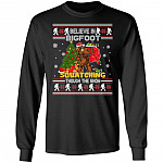 Squatching Snow Hoodie, Black, Long Sleeve