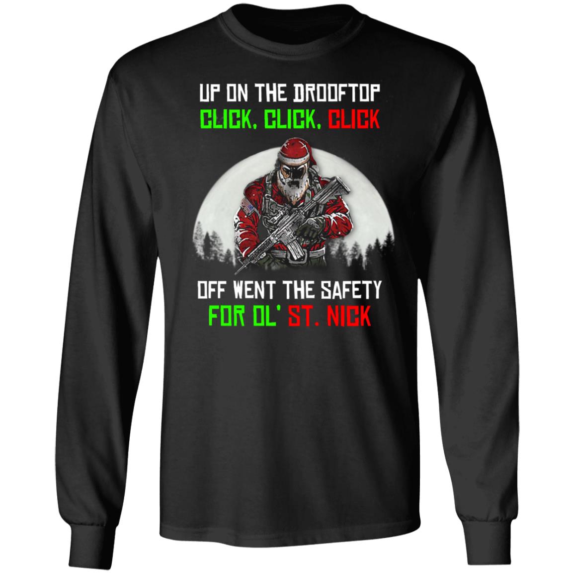 Funny Santa Claus Up On, Black, Long Sleeve