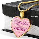 To My Goddaughter I'm As Lucky As Can Be The World's Most Wonderful Goddaughter Belongs To Me Heart Pendant Necklace - Heart Luxury Necklace (Gold Plated)