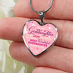 To My Goddaughter I'm As Lucky As Can Be The World's Most Wonderful Goddaughter Belongs To Me Heart Pendant Necklace - Heart Luxury Necklace (Silver)