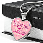 To My Goddaughter I'm As Lucky As Can Be The World's Most Wonderful Goddaughter Belongs To Me Heart Pendant Necklace - Heart Luxury Necklace (Silver)
