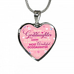 To My Goddaughter I'm As Lucky As Can Be The World's Most Wonderful Goddaughter Belongs To Me Heart Pendant Necklace - Heart Luxury Necklace (Silver)