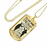 From Daughter To My Dad It's Not Easy To Raise A Child Army Solider Father's Day Military Dog Tag Necklace - Dog Tag (Gold Plated)