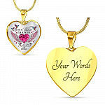I'm Not A Widow I'm A Wife To A Husband With Hummingbird Wings Heart Necklace - In Memory Of Husband Necklace - Heart Luxury Necklace (Gold Plated)