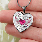 I'm Not A Widow I'm A Wife To A Husband With Hummingbird Wings Heart Necklace - In Memory Of Husband Necklace - Heart Luxury Necklace (Silver)