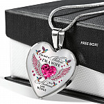 I'm Not A Widow I'm A Wife To A Husband With Hummingbird Wings Heart Necklace - In Memory Of Husband Necklace - Heart Luxury Necklace (Silver)