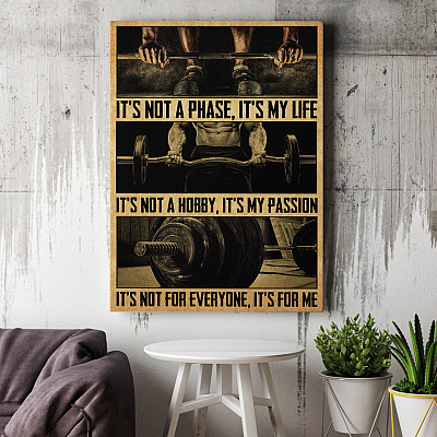 Alternative view of Weightlifting Its Not a Hobby Its My Passion Motivational Gym Fitness Framed Canvas Prints - Unframed Poster