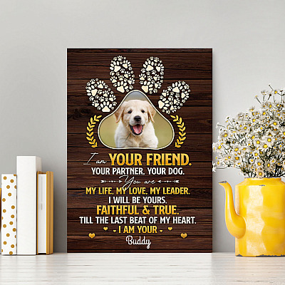 Alternative view of Personalized Photo I Am Your Friend Your Partner Till The Last Beat Of My Heart Framed Canvas - Unframed Poster
