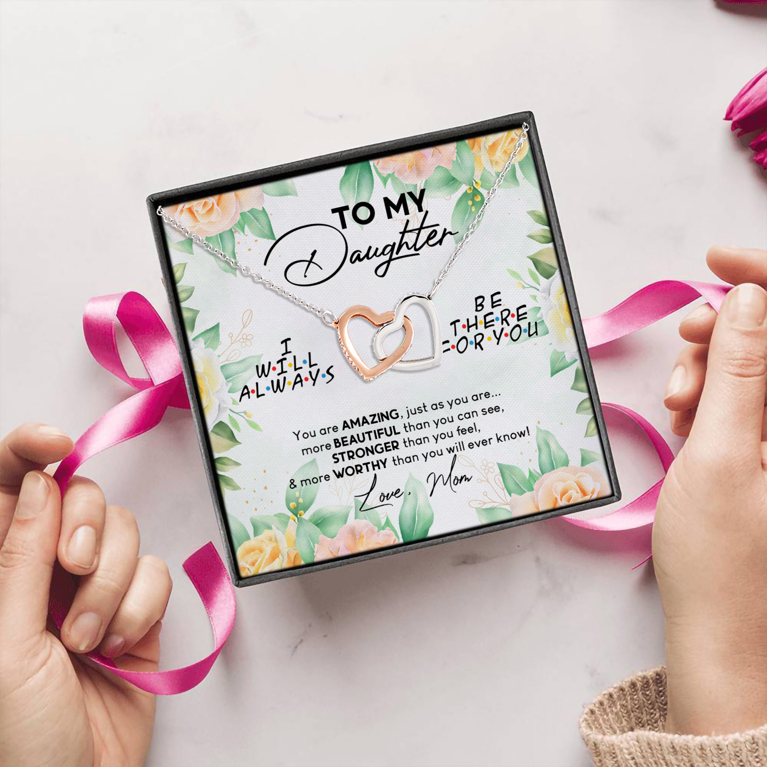 4P. Ill be there Interlocking Hearts Necklace 5