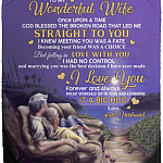 To My Wonderful Wife Once Upon A Time God Blanket, White, Cozy Plush Fleece Blanket - 50x60