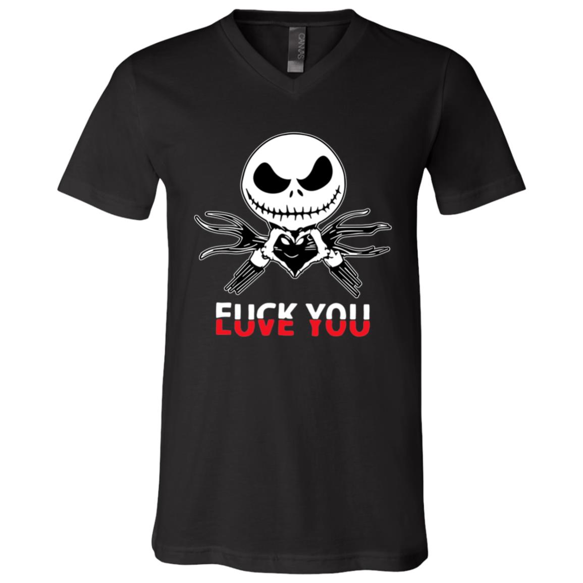 Love You Fuck You T-shirts, Black, V-Neck T-Shirt