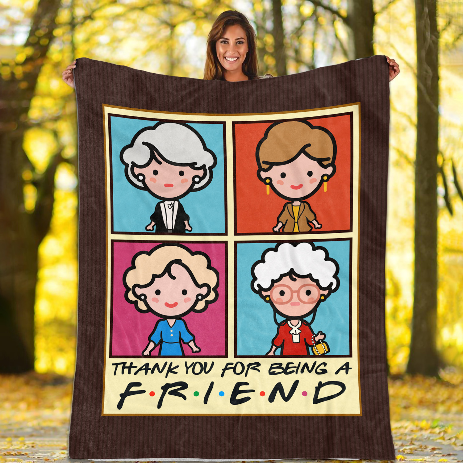 9LV. Golden Girl Blanket Blanket Mockup 1