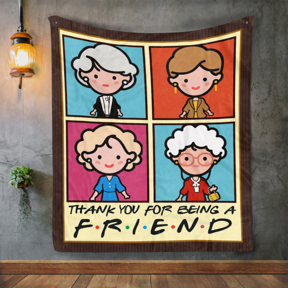 9LV. Golden Girl Blanket Blanket Mockup 2