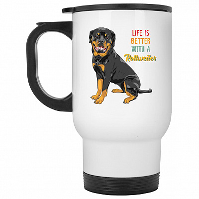 14 oz. White Travel Mug