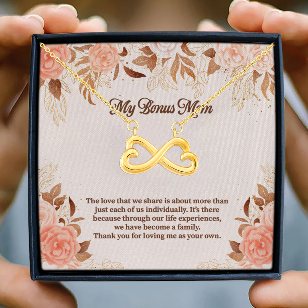 2 HG_ My Bonus Mom Infinity Heart Necklace (Gold) 3