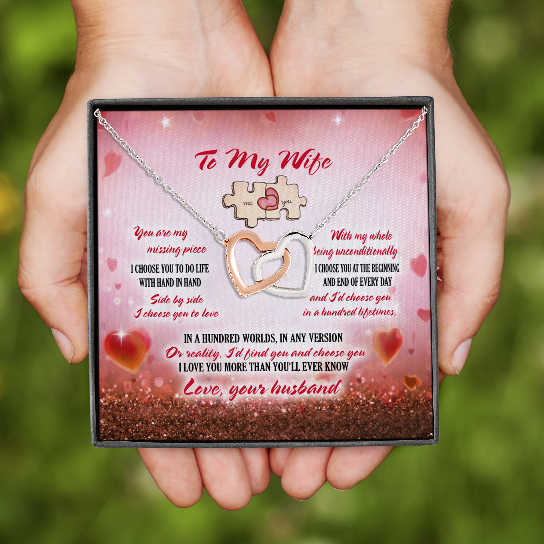 5Th. Missing Piece Interlocking Hearts Necklace