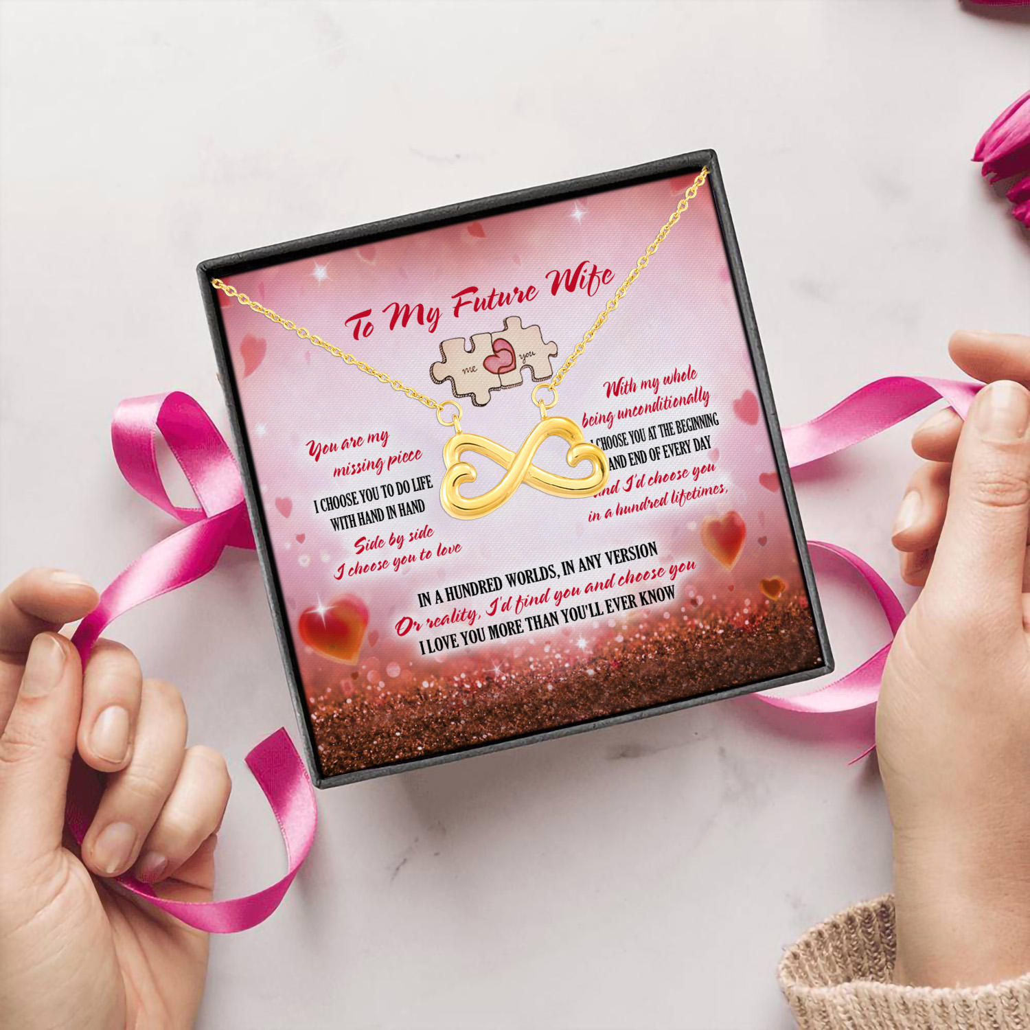 5Th. Missing Piece.futurewife Infinity Heart Necklace (Gold) 5