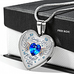 Daddy's Girl I Used To Be His Angel Now He Is Mine Butterfly Luxury Heart Pendant Necklace - Dad Memorial Gifts - Heart Luxury Necklace (Silver)
