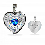 Daddy's Girl I Used To Be His Angel Now He Is Mine Butterfly Luxury Heart Pendant Necklace - Dad Memorial Gifts - Heart Luxury Necklace (Silver)