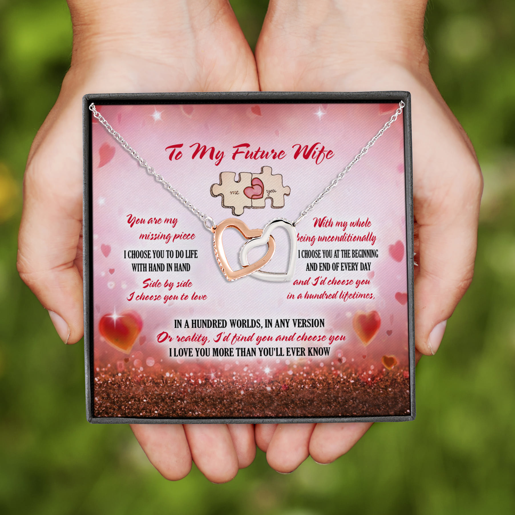 5Th. Missing Piece.futurewife Interlocking Hearts Necklace