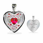 Daddy's Girl I Used To Be His Angel Now He Is Mine Cardinal Luxury Heart Pendant Necklace - Dad Memorial Gifts - Heart Luxury Necklace (Silver)