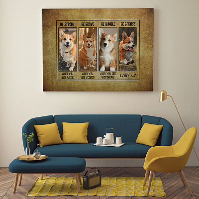 Alternative view of Personalized Custom Photo Pets Be Strong Be Brave Gallery Wrapped Framed Canvas Prints - Unframed Poster