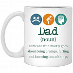 Funny Dad Definition, White, 11 oz. White Mug