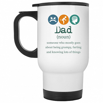 14 oz. White Travel Mug