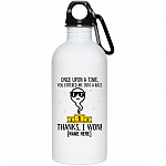 Personalized Once Upon A Time, White, 20 oz. Stainless Water Bottle Personalized Once Upon A Time, White, 20 oz. Stainless Water Bottle