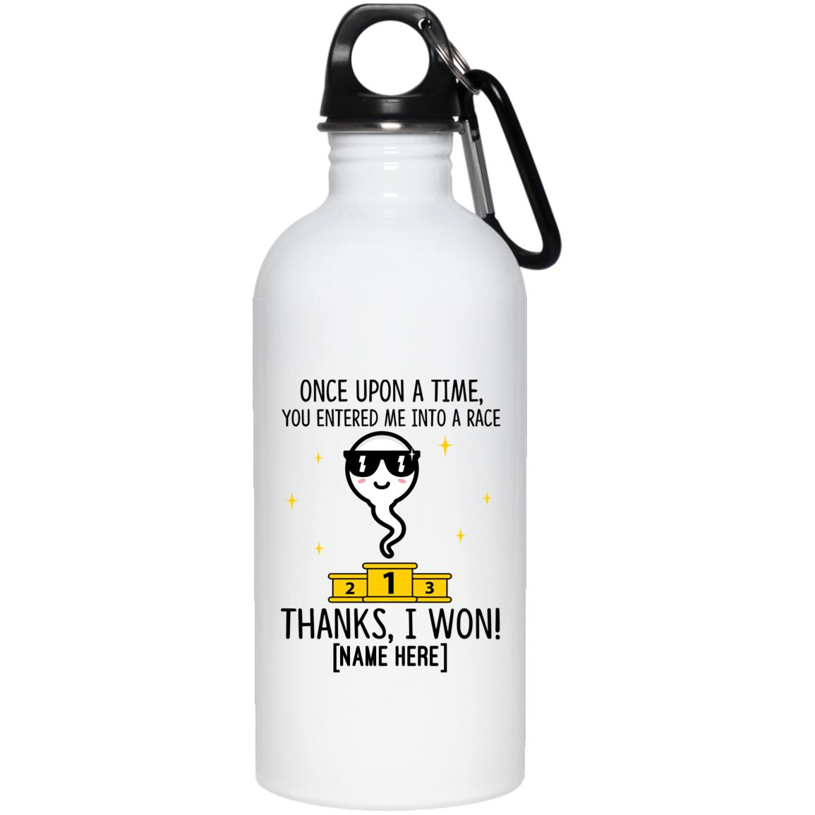 Personalized Once Upon A Time, White, 20 oz. Stainless Water Bottle Personalized Once Upon A Time, White, 20 oz. Stainless Water Bottle
