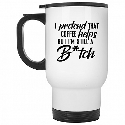 14 oz. White Travel Mug