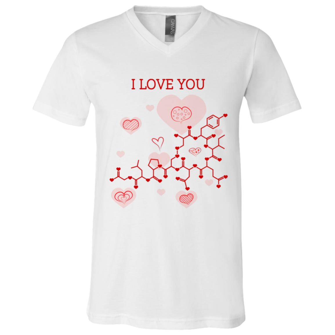 Oxytocin Shirt - I Love You, White, V-Neck T-Shirt