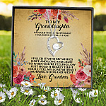 6VT. UU TIEN Grandma To My Granddaughter I Hugged This Little Pendant Forever Love Necklace (Silver) 7