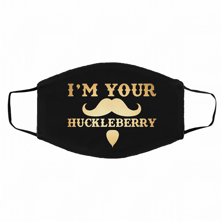 I'm Your Huckleberry Doc, Black, Cloth Face Cover – Medium/Large