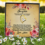 6VT. UU TIEN Mom To My Daughter I Hugged This Little Pendant Forever Love Necklace (Gold) 7