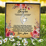 6VT. UU TIEN Mom To My Daughter I Hugged This Little Pendant Forever Love Necklace (Silver) 7