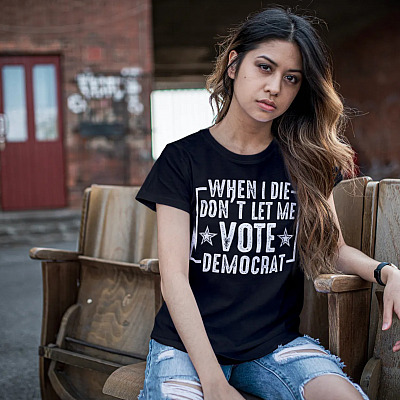 Alternative view of When I Die Don't Let Me Vote Democrat T-Shirt - Funny Stop Stealing The Election Tee Shirt